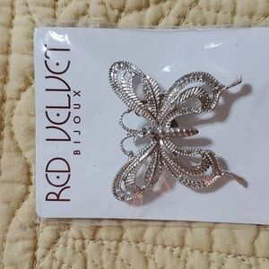 Silvertone Butterfly Pin